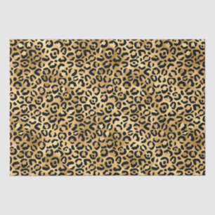 Papier Mousseline Taches de léopard en feuille d'or et noir de style