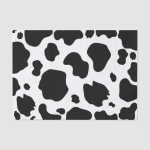 Papier Mousseline Taches de vache Moo Impression noir et blanc Fête