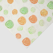 Papier Mousseline Taches vert orange rouge (Détail)