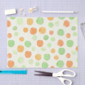 Papier Mousseline Taches vert orange rouge (Artisanat)