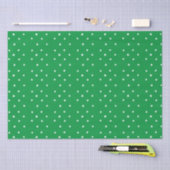 Papier Mousseline Taches vertes et blanches à pois (Artisanat)