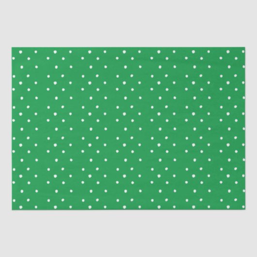 Papier Mousseline Taches vertes et blanches à pois (Recto)