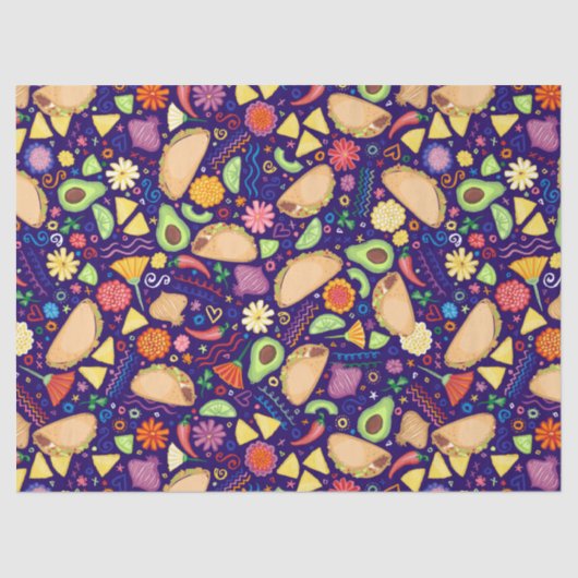 Papier Mousseline Tacos de fiesta sur la nourriture mexicaine de (Recto)