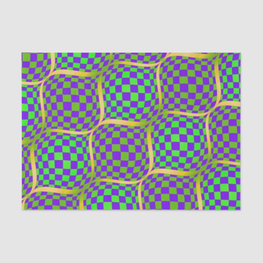 Papier Mousseline Taffi violet et ruban vert (Recto)