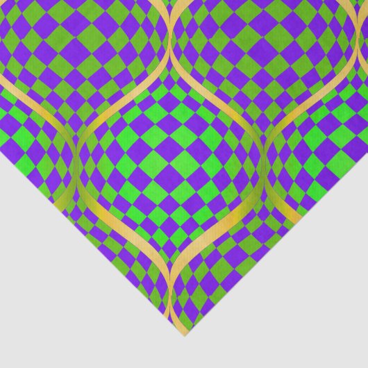 Papier Mousseline Taffi violet et ruban vert (Détail)