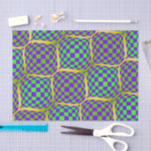 Papier Mousseline Taffi violet et ruban vert (Artisanat)
