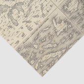 Papier Mousseline Taille comparative des lacs et des îles (Détail)