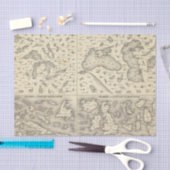 Papier Mousseline Taille comparative des lacs et des îles (Artisanat)