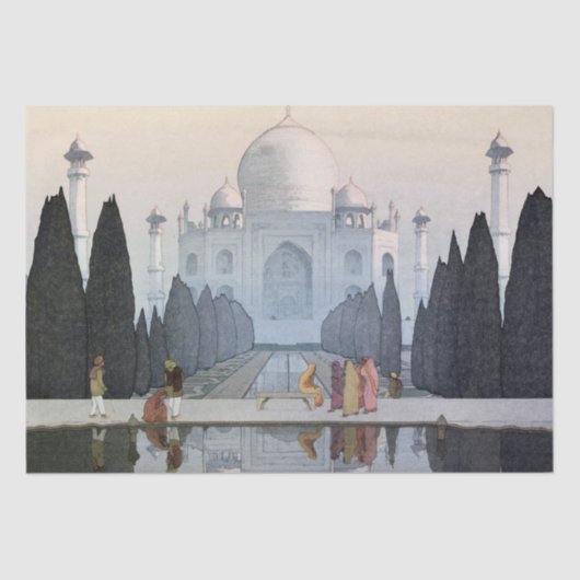 Papier Mousseline Taj Mahal, Hiroshi Yoshida, coupe de bois (Recto)