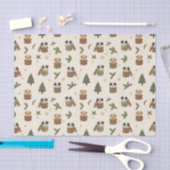 Papier Mousseline Tan and Black & White Puppies Christmas Pattern (Artisanat)