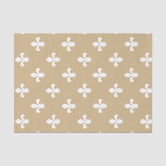 Papier Mousseline Tan Neutral Fleur de Lys (Recto)