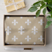 Papier Mousseline Tan Neutral Fleur de Lys (Cadeau)