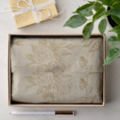 Papier Mousseline Tan Roses et écriture Découpage (Cadeau)
