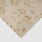 Papier Mousseline Tan Roses et écriture Découpage (Détail)