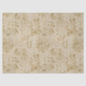 Papier Mousseline Tan Roses et écriture Découpage (Recto)