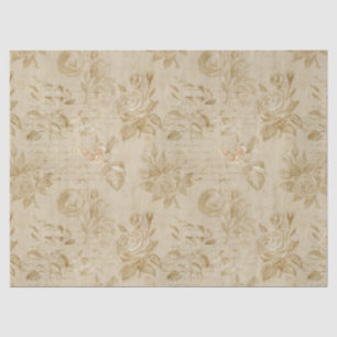 Papier Mousseline Tan Roses et écriture Découpage
