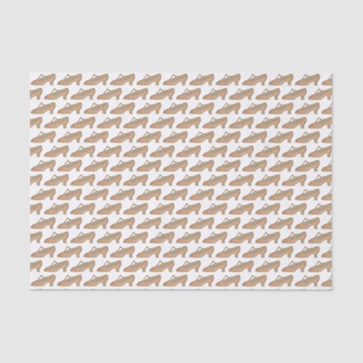 Papier Mousseline Tan T-Strap Caractère Chaussure Danse Théâtre musi (Recto)