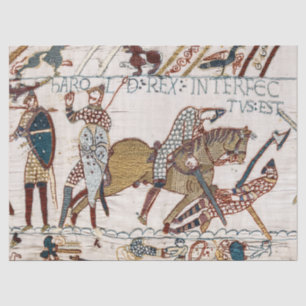 Papier Mousseline TAPESTRE BAYEUX Mort du roi Harold à la bataille