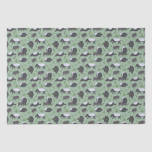 Papier Mousseline Tapir Malaisien Jungle Vert Animal de Zoo