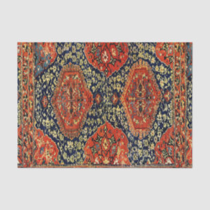 Papier Mousseline Tapis oriental en bleu&orange