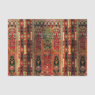 Papier Mousseline Tapis oriental en rouge et vert