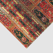 Papier Mousseline Tapis oriental en rouge et vert (Détail)