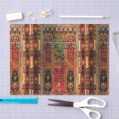 Papier Mousseline Tapis oriental en rouge et vert (Artisanat)