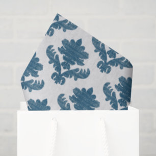 Papier Mousseline Tapisserie française bleu et blanc