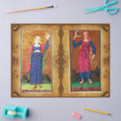 PAPIER MOUSSELINE TAROTS DE RENAISSANCE ANTIQUE /L'ÉTOILE ET LA LUNE (Artisanat)