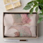 PAPIER MOUSSELINE TAROTS/ LADY DE LA LUNE AVEC FLEURS EN ROSE (Cadeau)