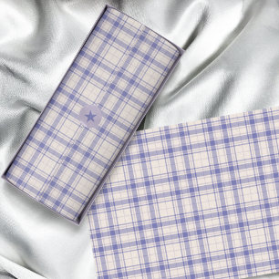Papier Mousseline Tartan - Ciment blanc-foncé violet-mauve