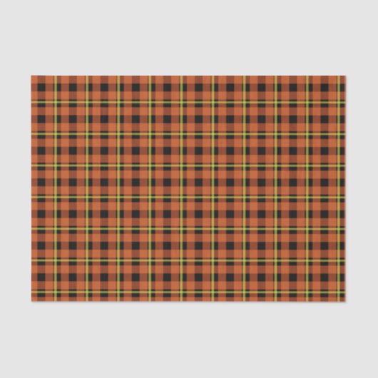 Papier Mousseline Tartan citrouille orange et jaune (Recto)