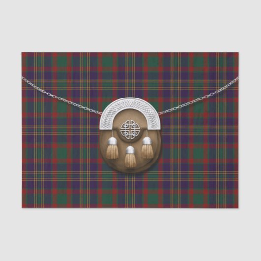 Papier Mousseline Tartan et escarcelle irlandais de liège du comté (Recto)