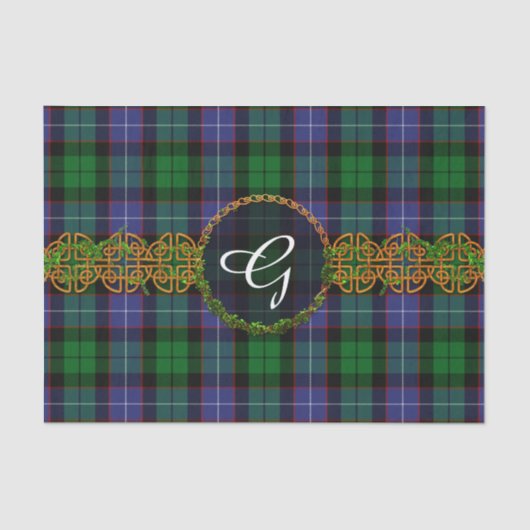 Papier Mousseline Tartan et monogramme de Galbraith (Recto)