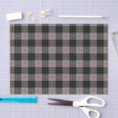 Papier Mousseline Tartan gris flanc noir plaid (Artisanat)
