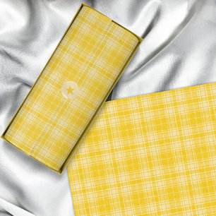 Papier Mousseline Tartan - Jaune foncé à Jaune pastel