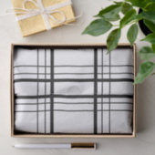 Papier Mousseline Tartan noir et blanc (Cadeau)