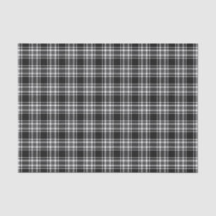 Papier Mousseline Tartan noir et blanc royal de Stewart