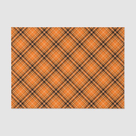 Papier Mousseline Tartan orange d'Halloween (Recto)