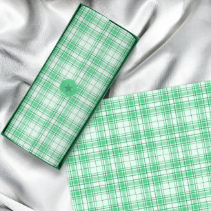 Papier Mousseline Tartan - Pastel vert vibrant au vert foncé