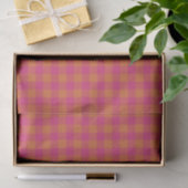 Papier Mousseline Tartan Plaid Retro Buffalo Motif rose et orange (Cadeau)