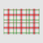Papier Mousseline Tartan plat de Noël - Blanc (Recto)