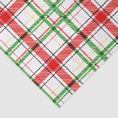 Papier Mousseline Tartan plat de Noël - Blanc (Détail)