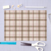Papier Mousseline Tartan Tartan Brown Beige tendance (Artisanat)
