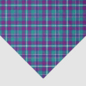 Papier Mousseline Tartan vert de mer, violet et bleu (Détail)