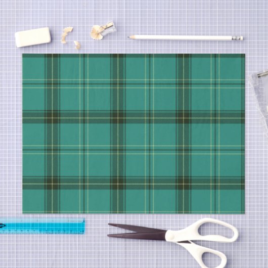 Papier Mousseline Tartan vert écossais (Artisanat)