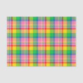 Papier Mousseline Tartan vert rose (Recto)