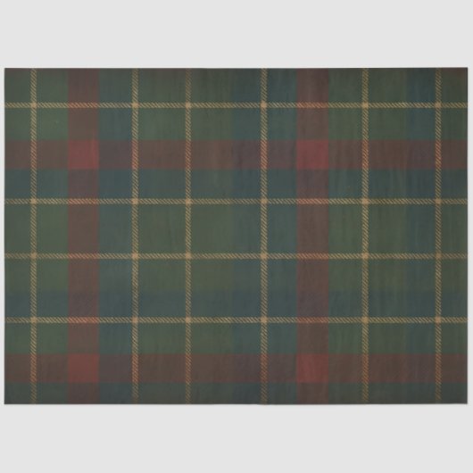 Papier Mousseline Tartan vintage Plaid Découpage de Noël (Recto)
