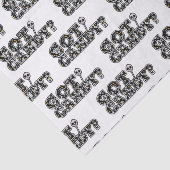 Papier Mousseline T'as du bonbon ? Halloween à crânes noirs et blanc (Détail)