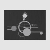 Papier Mousseline Tatouage Art Déco Moderne | Minimalisme noir et gr (Recto)